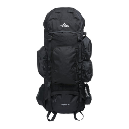 Teton 75L Explorer Internal Frame Backpack for Hiking, Camping, Backpacking, Rain Cover Included