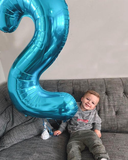 Blue Number 2 Balloon by [Brand Name] - 40 Inch Birthday Decoration for Second Birthday Party