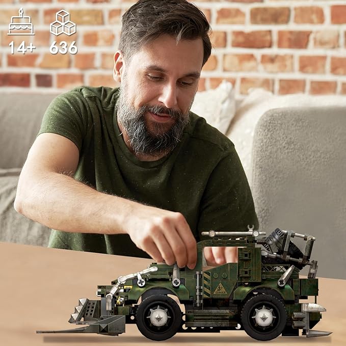 HIGH GODO Off-Road Car Building Set MOC Wasteland Style Truck Model Kit Creative Cool SUV Building Block Toys Gifts for Teens Adults 14+ (636 Pieces)