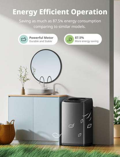 COMFEE' Portable Washing Machine, 0.9 cu.ft Compact Washer With LED Display, 5 Wash Cycles, 2 Built-in Rollers, Space Saving Full-Automatic Washer