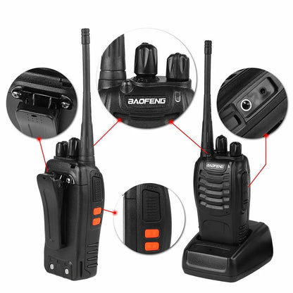 BAOFENG BF-888S Walkie Talkies for Adults Rechargeable Long Range 16 Channel Professional Walky Talky and Security Headphones Flashlight Li-ion Battery and Charger (10 Pack)