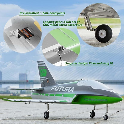 FMS Rc Jets Futura 64MM EDF Sport Jet Yellow rc Airplanes for Adults for Trainers EDF for Beginners 6 Channel Remote Control Planes PNP(NO Transmitter Batteries and Charger)