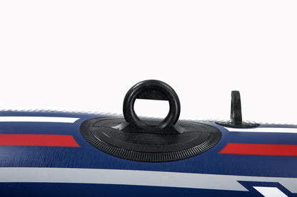 Bestway Hydro-Force Treck X3 Inflatable 3 Person Water Raft Outdoor Floating Boat Set with Pair of Oars, Foot Pump, and Repair Patch
