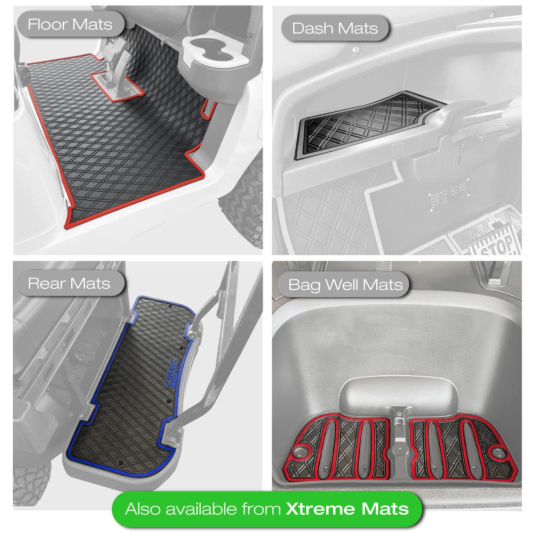 Xtreme Golf Cart Mats Rubber Floor Mat Compatible with Club Car Precedent (04-25), Onward & Tempo (17-25), Villager & V4L (19-24) Golf Cart Models | Full Coverage Liner Protection - Grey Trim