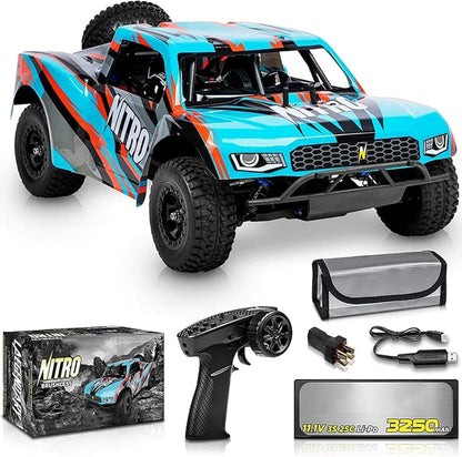 1/8 Scale Brushless RC Cars for AdultsMax 40mph Electric Off-Road Monster TruckWaterproof High Speed RC Car 4WD Remote Control Car with 3S Lipo 30+ Min Play All Terrain