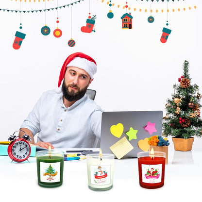 Christmas Scented Glass Votive Candle Set - 12 Pack, Holiday Fragrances: Apple & Cinnamon, Vanilla Cake, and Cedar - Festive Decor Candles for Home Parties Gifts