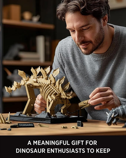 Nifeliz Stegosaurus Fossils Model Set Dinosaur Skeleton Building Set with Display Base for Adults Ideal Gift for Enthusiasts and Collectors (665 PCS NF10353)