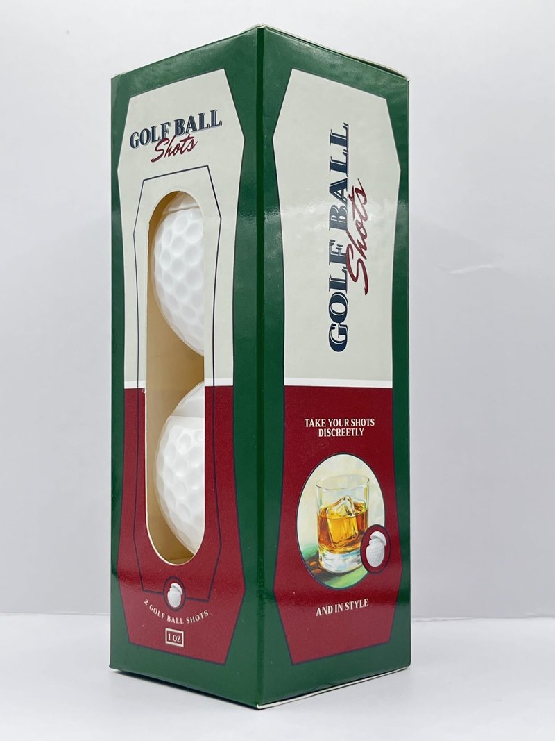 Package of 2 - Golf Ball Shaped Shot Glasses - Golf Gift