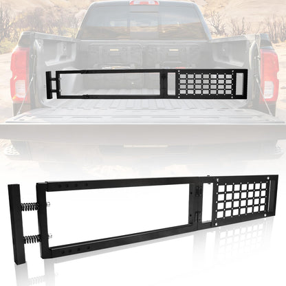 NORTHYUN Adjustable Truck Bed Divider 47–67 in, Foldable Aluminum Cargo Organizer with MOLLE Panel No-Drill Installation Fits Most Pickup Beds