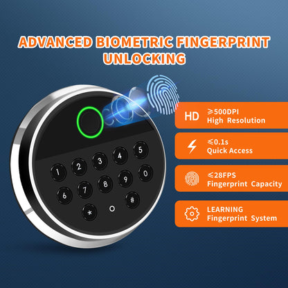 HSGCJS Biometric Fingerprint Safe, Security Safes with full Digital Keypad, Induction Light and Soft Lining, Home Box for Money, Jewelry and Documents -1.93 Cubic Feet
