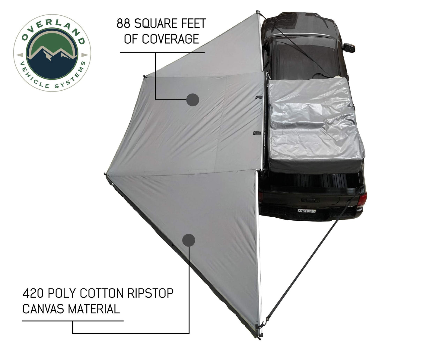 OVS Nomadic 180 Awning - Dark Gray with Black Travel Cover - Universal