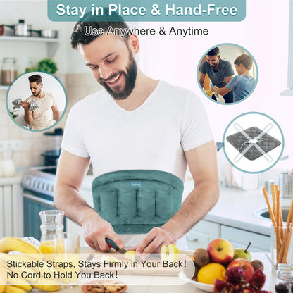 SuzziPad Microwave Heating Pad for Back Discomfort, Microwavable Heat Pads for Lumbar, Waist, Stomach, Neck Shoulder, Wrap with Moist Therapy, Warm & Cold Compress
