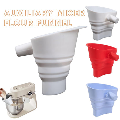 **KitchenAid Flour Funnel - Silicone Kitchen Funnel for KSM150 Mixers | Easy Pour & Dishwasher Safe (White)**