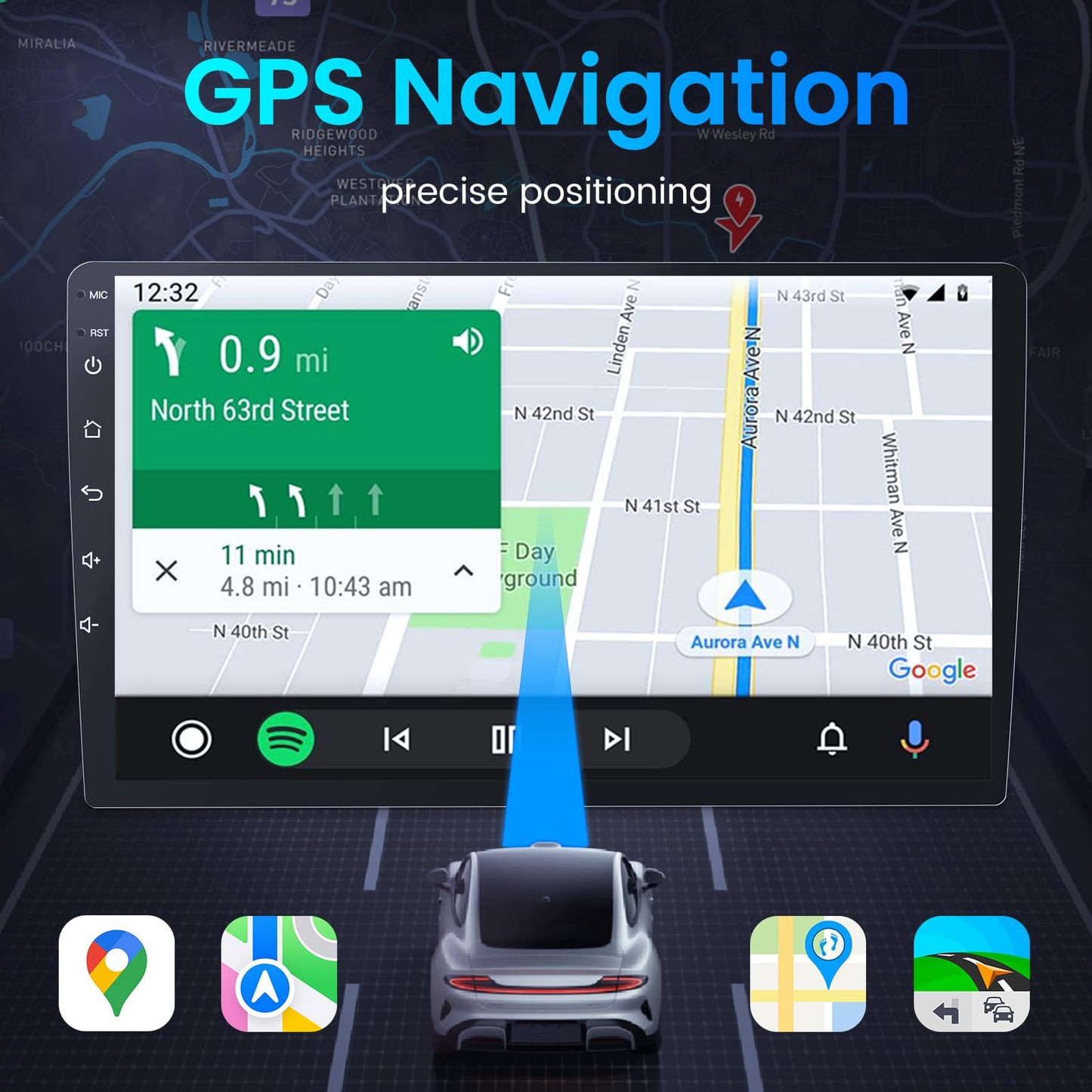 [4G+64G] Car Radio Stereo for Jeep Patriot Compass 2010-2016: Upgrade 10" HD Touchscreen Android Stereo, Wireless CarPlay Android Auto 5GWiFi GPS Navigation Bluetooth FM 1080P Backup Camera