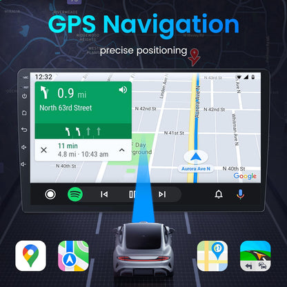 [4G+64G] Car Radio Stereo for Jeep Patriot Compass 2010-2016: Upgrade 10" HD Touchscreen Android Stereo, Wireless CarPlay Android Auto 5GWiFi GPS Navigation Bluetooth FM 1080P Backup Camera