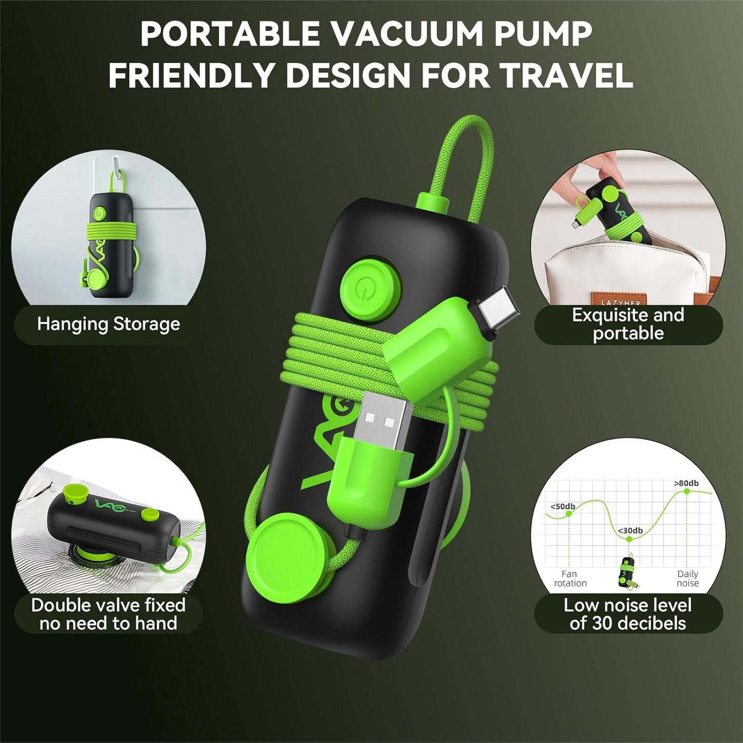 Vacuum Bags for Travel | Skiennix USB Electric Pump - 18 Pack Carry-On Size Space Saver Bags