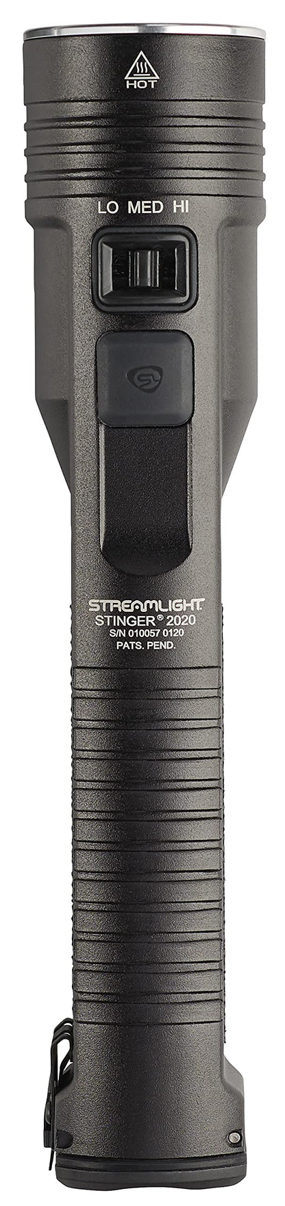 Streamlight 78104 Stinger 2020 2,000-Lumen 25,000-Candela High-Output LED Duty Flashlight, Piggyback Charging Kit, Black