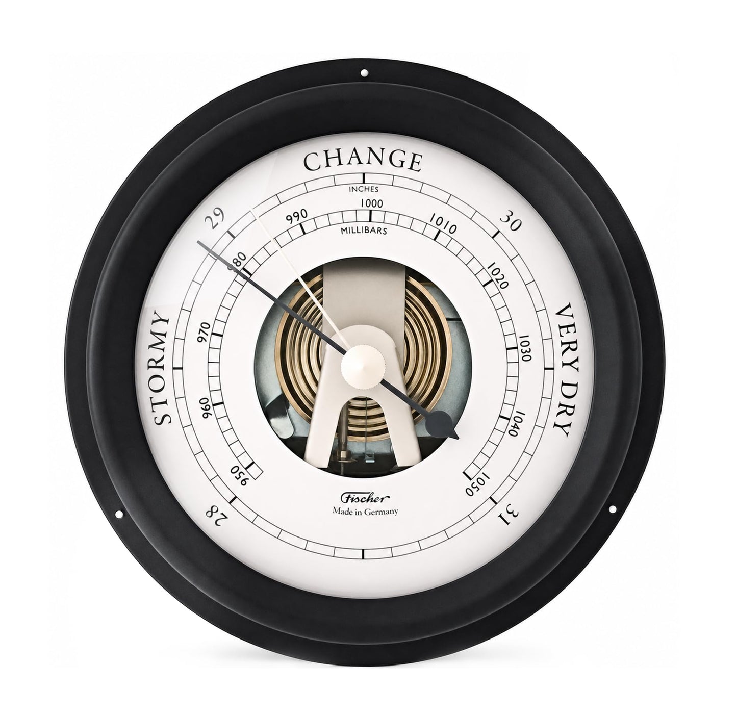 Fischer Maritime Barometer Black, Diameter 125 mm (Face 85 mm) - 1508B-06