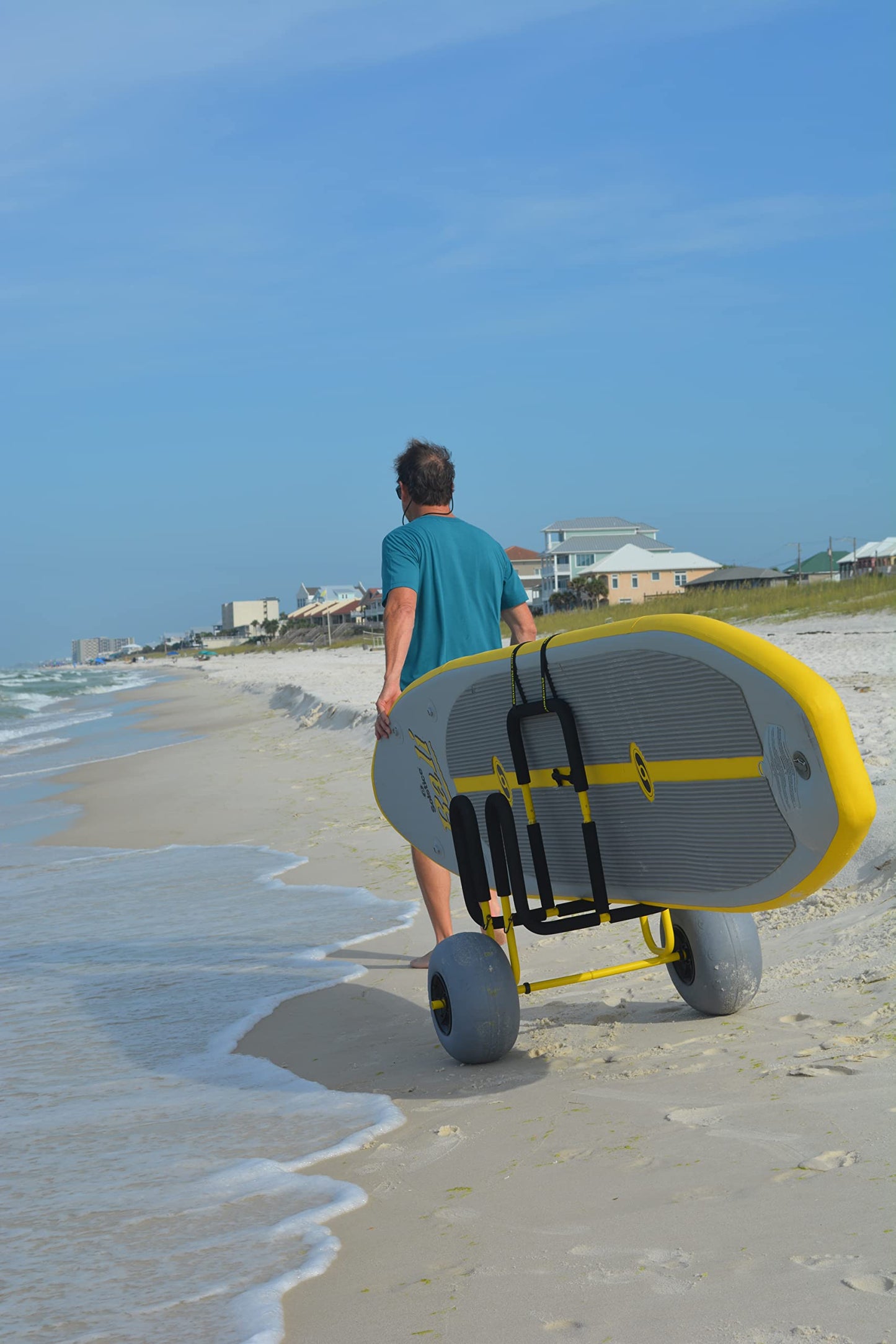 Suspenz Double-Up SUP Beach Cart with Balloon Wheels, Sand Trolley for 2 Stand Up Paddle Boards and Surfboards (22-9944)