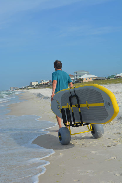 Suspenz Double-Up SUP Beach Cart with Balloon Wheels, Sand Trolley for 2 Stand Up Paddle Boards and Surfboards (22-9944)