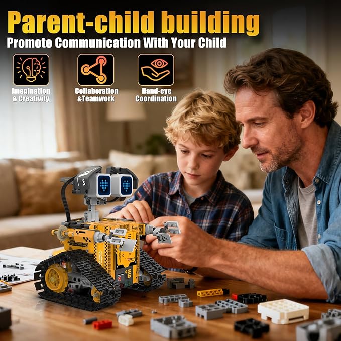 Gohero Robot Building Kit5 in 1 STEM Toys for Boys Toys Age 8-10 with Remote &amp App ControlRobotics Technic Kits with 16 LED ExpressionsChristmas &amp Birthday Gifts for Teen Boys &amp Grils (