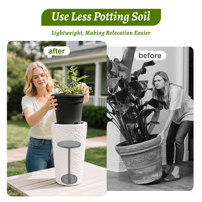 Decivems Adjustable Large Plant Riser for Indoor/Outdoor Pots 12.8-21" Universal Plant Stand with 6/8/10" Base, Fits 8/10/12 Inch Round/Square Planters
