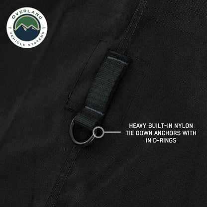 Overland Vehicle Systems XD Nomadic 180 Awning Wall with Windows - 320G Poly Cotton Rip Stop Black Out Matierial - Zipper Attachment Method