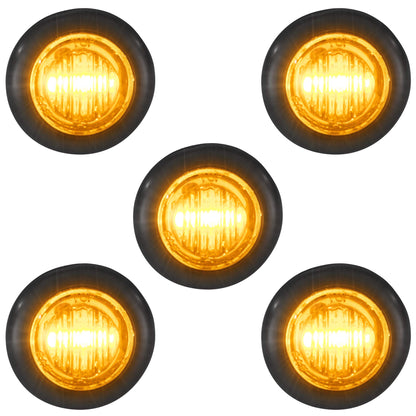 LONG HAUL Amber LED Clearance Marker Lights, 5 Pack, 5 3/4in, Black Trim, Connector Ends