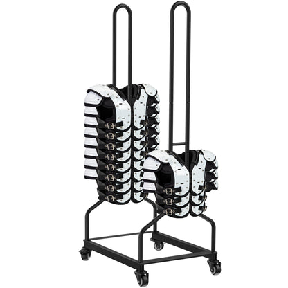 Football Shoulder Pad Rack with Lockable Wheels, Heavy Duty Steel Football Shoulder Pad Holder, Large Capacity Sports Equipment Storage Rack for Locker Room, Team Equipment and Training Facilities