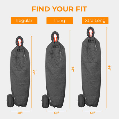 VIAM Outdoors 10 Degree Camping Quilt: Backpacking Quilt Ultralight, Removable Hood, Zippered Footbox, & Pad Straps for Camping, Hiking, Backpacking, Hammocks - Synthetic, Long