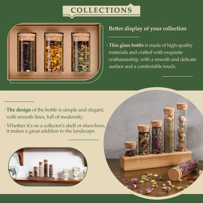 21-Pack 0.74 oz (22 ml) Glass Bottles & Test Tubes with Cork Stoppers – for Spell Jars, Spice Storage, DIY Favors, Travel Memories, Plant Propagation – Empty Recyclable Containers for Crafts, Kitchen