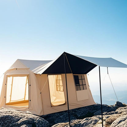 Hikersky Inflatable Tent for Camping, Easy Set-Up with Hand Pump, Portable 4 Season Blow Up Tent, in Waterproof Oxford, Outdoor Use for 4-6 & 6-8 Person (420D Oxford)