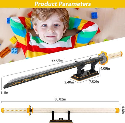 39inch for Sword Building BlockModel Samurai Sword Set withScabbard and Stand Best Gift for AnimeFans
