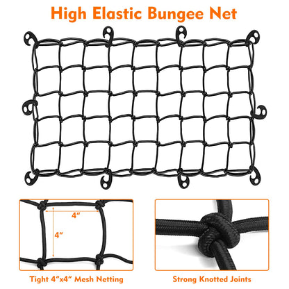 Roof Rack Cargo Carrier, Universal Roof Basket (77"x 36"x 5") + 15 Cubic Feet Waterproof Rooftop Cargo Carrier Bag (46"x 34"x 17") with Bungee Net, Ratchet Straps, Storage Bag, Luggage Lock (X-Large)