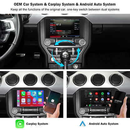 Road Top Wireless CarPlay Android Auto Retrofit Kit for Ford Sync 2 (2013–2015) with 8" Factory Screen, CarPlay Interface Decoder for F150 Explorer Escape Focus Edge Expedition Fiesta Flex