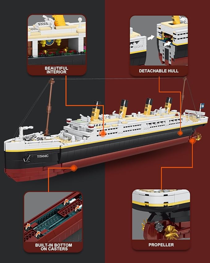 dOvOb Titanic Model Building Blocks Set 2022 Pieces Bricks Compatible with Major Brands