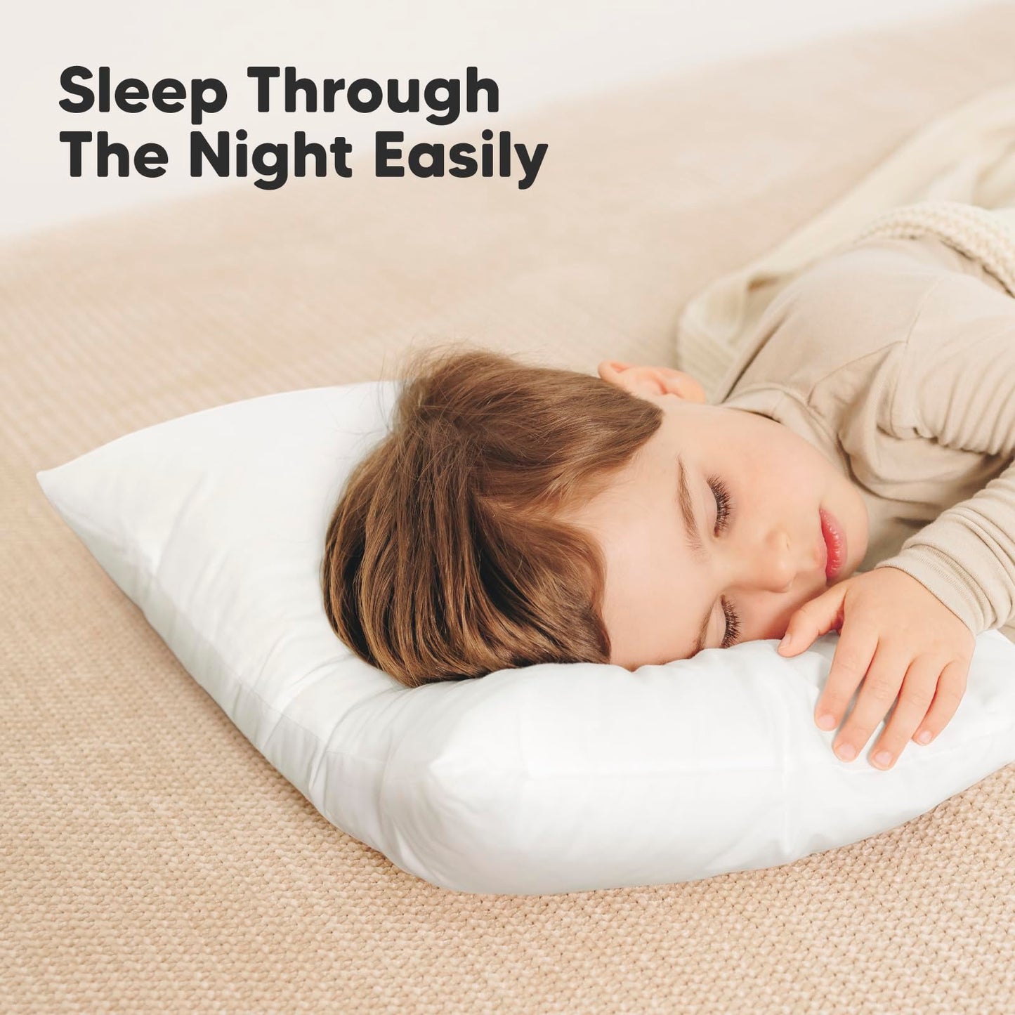 KeaBabies 2-Pack Toddler Pillow 13x18 - Soft Organic Cotton Kids Travel Bed Pillows for Sleeping, School, Nap, Machine Washable, Toddlers 2 to 5, Pillowcase Sold Separately (Soft White)