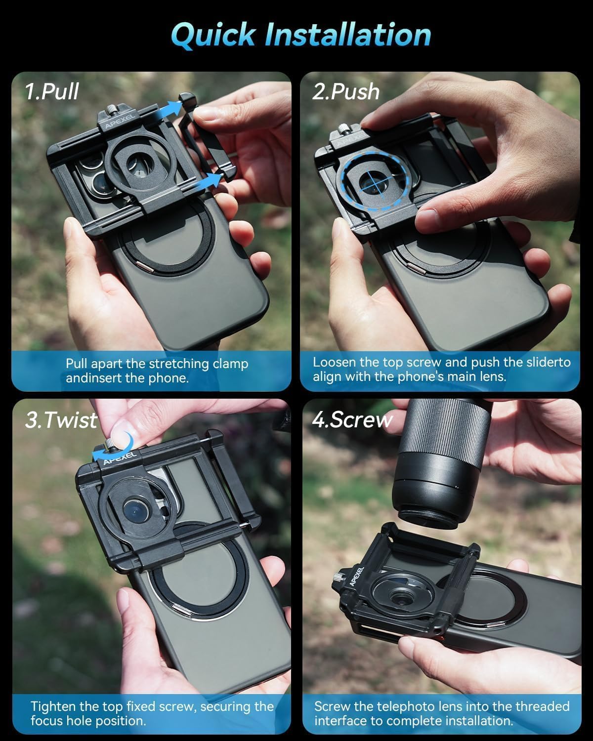 20-60X Zoom Telephoto Lens, Evil Eye High Power HD Telephoto Phone Lens with Tripod and Universal Phone Clip for iPhone 16/15/14/13 Series, Samsung, Android Phone and Most Smartphone