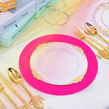 50 Pieces Neon Paper Placemats Glow in The Dark Disposable Table Mats for Neon Glow Party Birthday Decorations