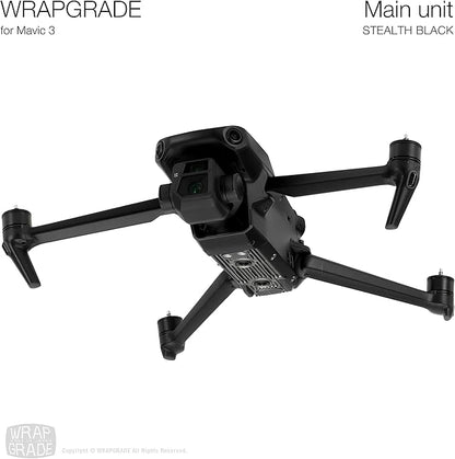 WRAPGRADE Full Skin Stickers for DJI Mavic 3 / Mavic 3 Classic (STEALTH BLACK)