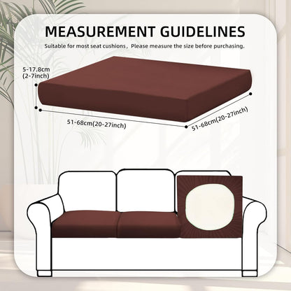 Skiennix 8Pcs Stretch Patio Cushion Covers - Washable Outdoor Couch Slipcovers | Light Coffee