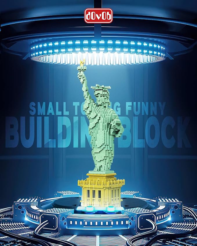 dOvOb Statue of Liberty Micro Mini Blocks Building Set (2510PCS) - Architectural Model Toys