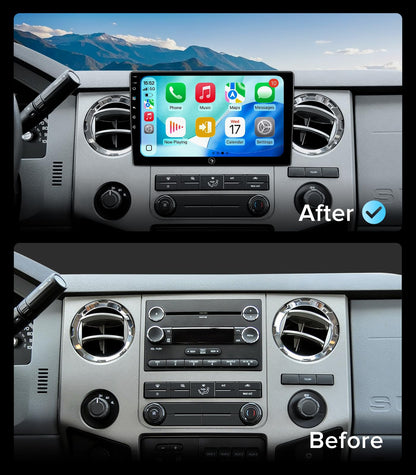 QLED Linux Car Stereo for Ford F150 2004-2008, F250 F350 2008-2016 - Fast Boot Wireless CarPlay & Android Auto Radio, AHD 1080P Backup Camera, Bluetooth, SWC, AM/FM, Dash Kit Replacement