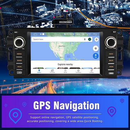 5G WiFi Car Stereo for Jeep Compass Patriot, 7 inch Touch Screen Android 13 Radio with Bluetooth GPS Wireless CarPlay Android Auto AM/FM DSP Wireless Update Menu Button(2GB+64GB)