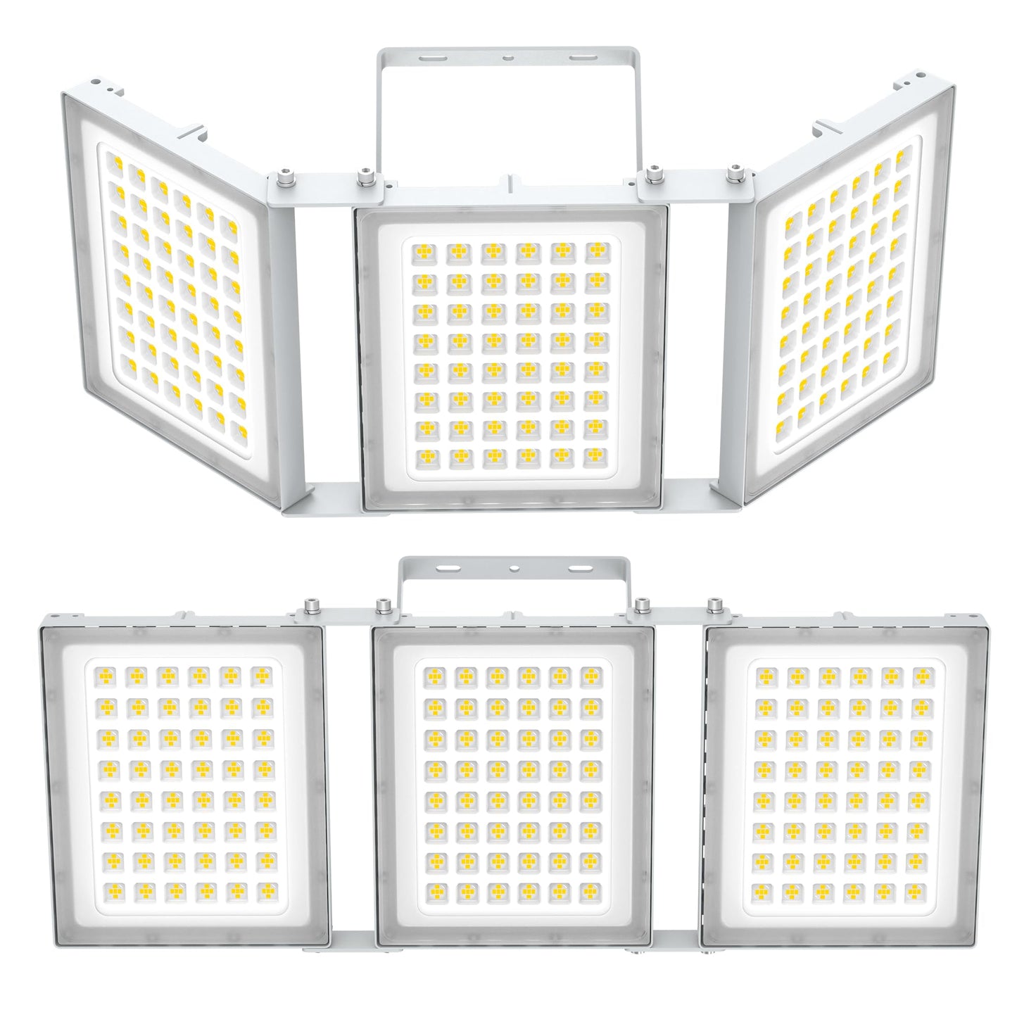SOLLA 600W LED Outdoor Flood Light, 60000LM Super Bright Stadium Light, 6000K Daylight White, IP66 Waterproof 3 Heads Adjustable Outdoor Floodlights for Backyard, Parking Lot, Stadium, Field(2 Pack)
