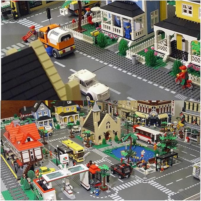 Road Base Plates for City Street Building Block 12 Street Plates 10x10 Road Baseplates