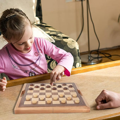 GSE Games &amp Sports Expert 16 Deluxe 3-in-1 Wooden Folding Chess Checker &amp Backgammon Board Game Combo Set Portable Travel Game Set for Kids &amp Adults