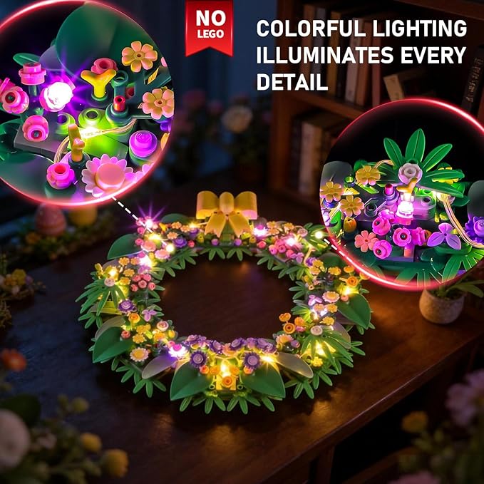 BRIKSMAX 2.0 Light Kit Compatible with Lego Spring Wreath 40957 Building Sets - Original LED Lighting Kits (Accessories Only) for Display Gifts &amp Collectors