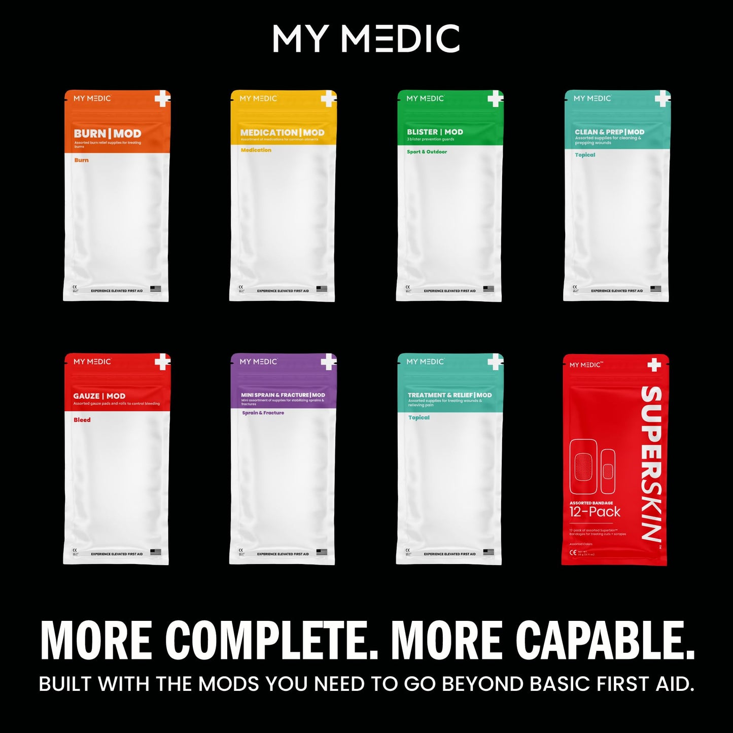 MY MEDIC MyFAK Standard Tactical IFAK & AFAK First Aid Kit - HSA FSA Items - Built in USA - Medical Supplies & Combat Medic Kit for Car, Truck, Vehicle & EDC Emergencies - Tactical Medical Bag, Black