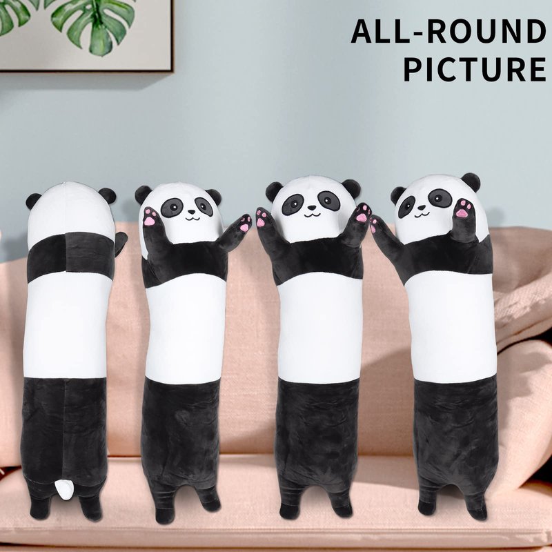 ROPELOK Panda Plush Body Throw Pillow, 35.4" Long Stuffed Animal Pillow, Kawaii Soft Panda Plush Toy for Kids Children Xmas Birthday Gifts